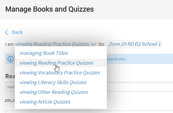 select the first link, then select Viewing Reading Practice Quizzes