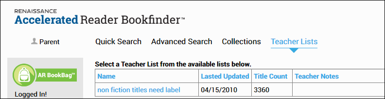 example of a list of teacher lists