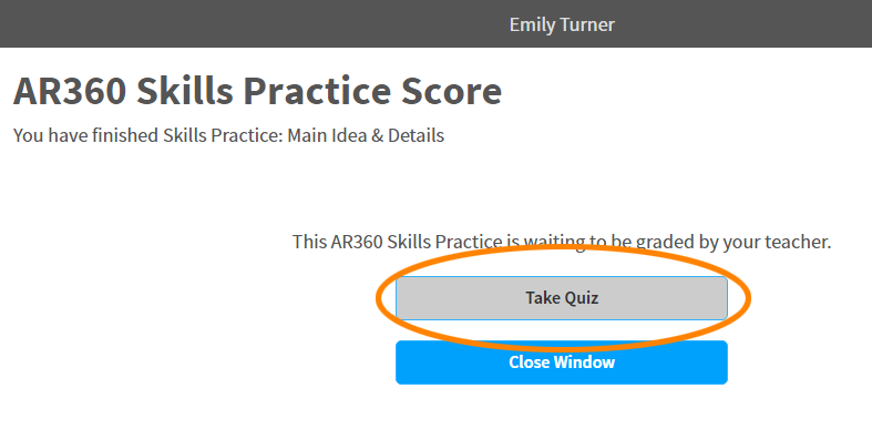 the Take Quiz button