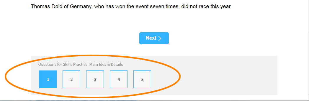 the item numbers at the bottom of the page