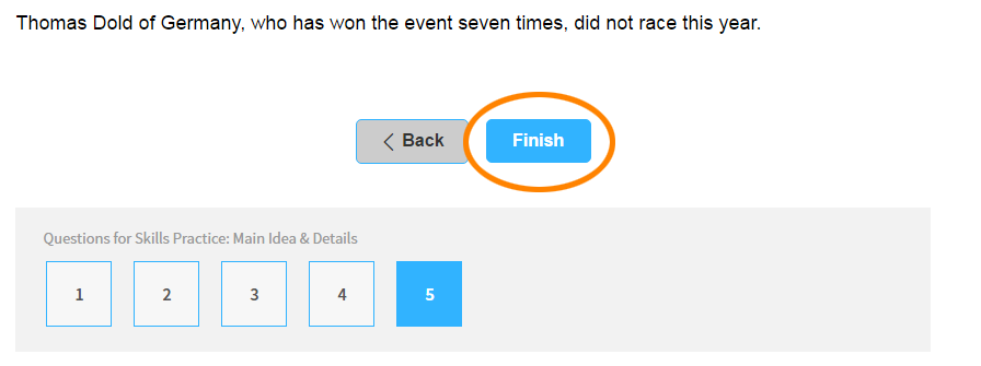 the Finish button