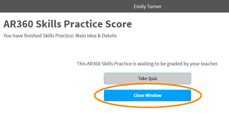 the Close Window button