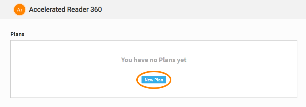 the New Plan button when there are no other plans
