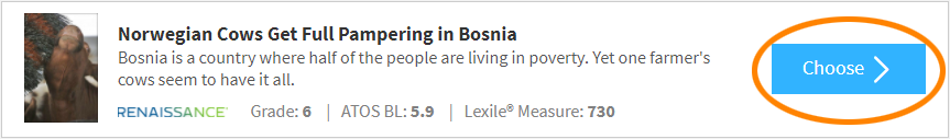 the Choose button for an article