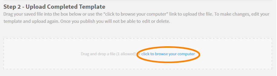 the click to browse your computer link
