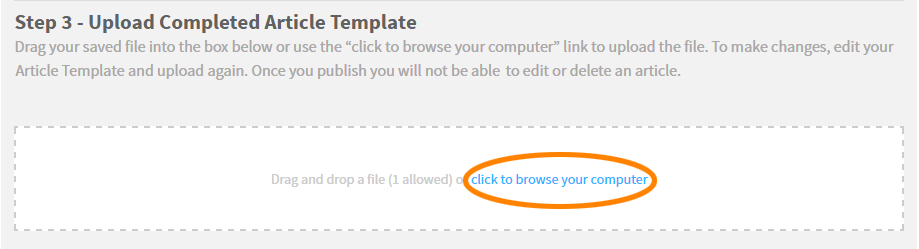 the click to browse your computer link