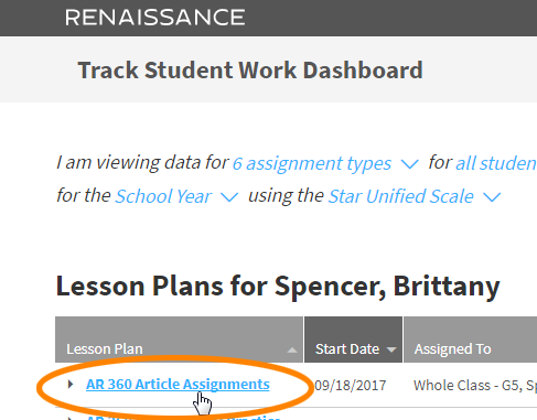 select the assignment plan name