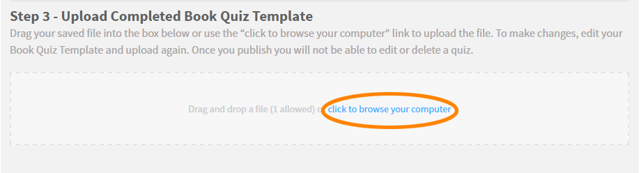 the click to browse your computer link