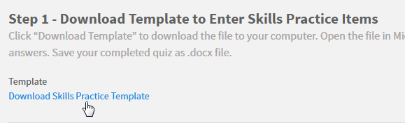 the Download Skills Practice Template link
