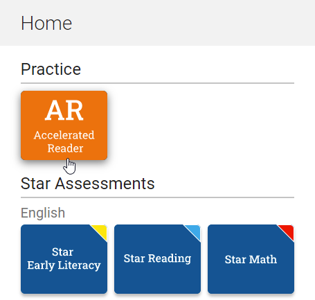 select Accelerated Reader on the Home page
