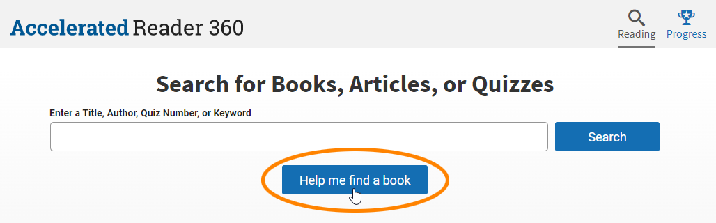 select Help Me Find a Book