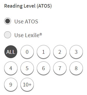 the ATOS reading level filters