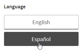 choose to find books in English or Español