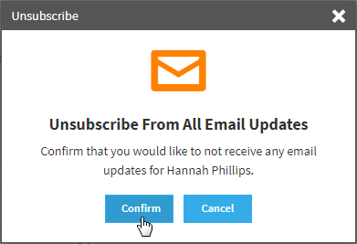 select Confirm to verify that you want to unsubscribe