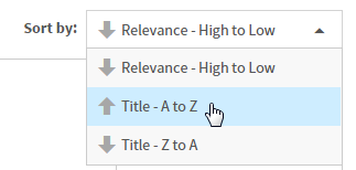 the Sort By drop-down list