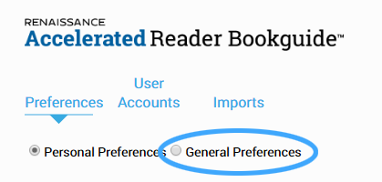 the General Preferences option
