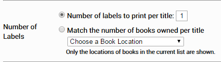 the options for number of labels per title
