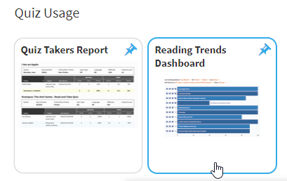 the Reading Trends Dashboard tile
