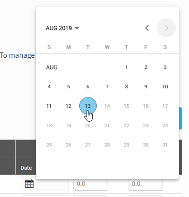 selecting the date when points were awarded or used in the calendar
