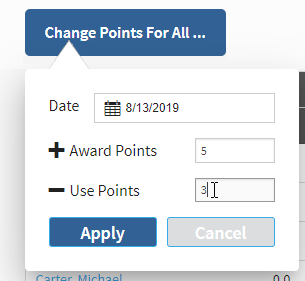 example showing 5 points awarded and 3 points used