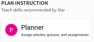 the Plan Instruction section and the Planner tile