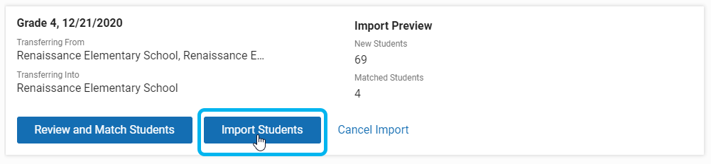the Import Students button