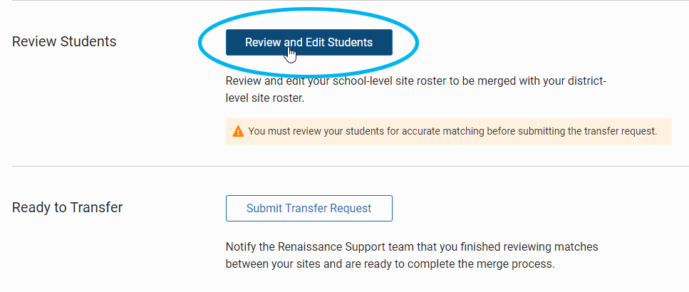 the Review and Edit Students button