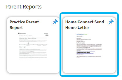 the Home Connect Send Home Letter tile on the Accelerated Reader / Reading Practice tab