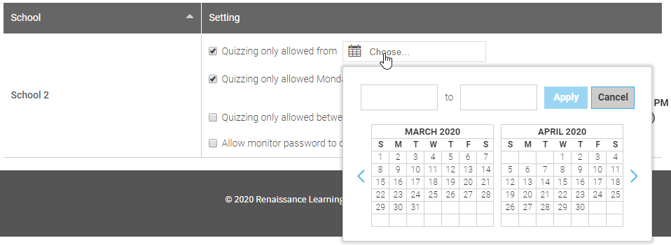 example showing the date field selected and the popup calendar