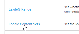under the School preferences, select Locale Content Sets