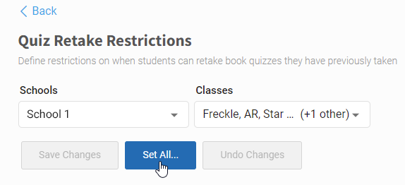 select Set All to choose the same setting for all classes