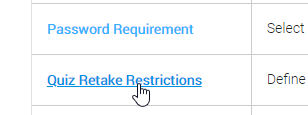 under the Class Preferences, select Quiz Retake Restrictions