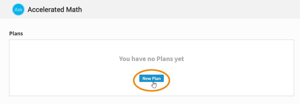 the New Plan button when there are no plans