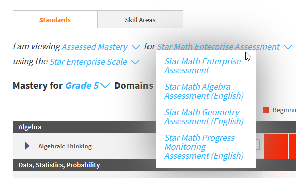 the math mastery assessment types
