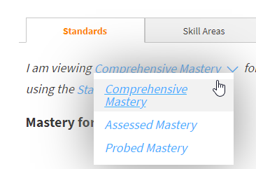 the mastery type options