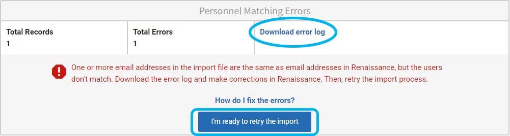 example of the error