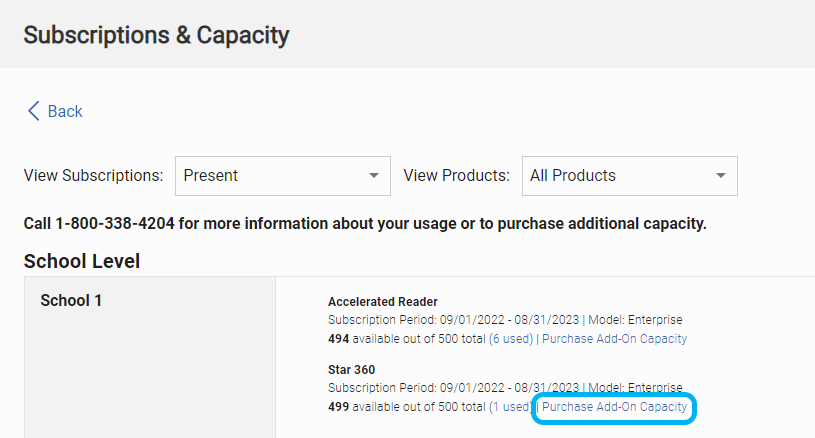 select Purchase Add-On Capacity
