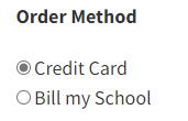 the Order Method options