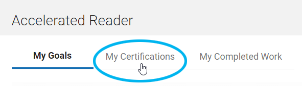select the My Certifications tab