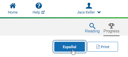 the Español button