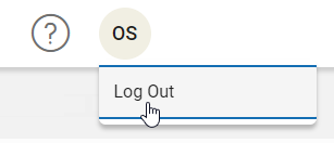select your initials, then Log Out