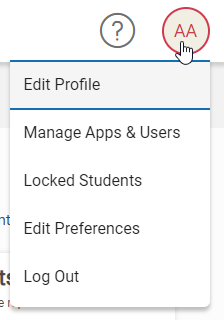 select your initials, then select Edit Profile