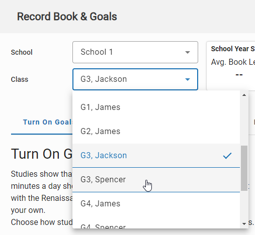 the drop-down lists
