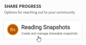 the Reading Snapshots tile on the Home page