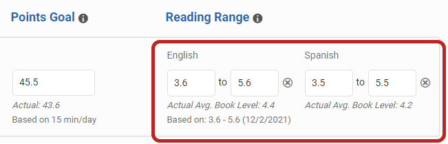 the reading range fields