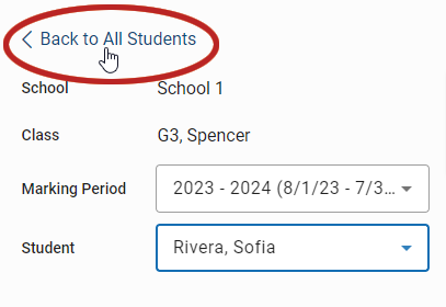 the Back to All Students link