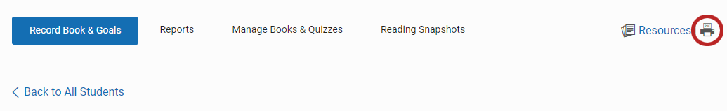 the Print icon in the top right corner of the page under the header
