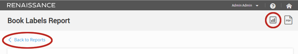 the reports icon and the Back to Reports link