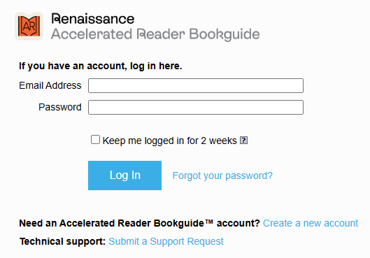 the login page