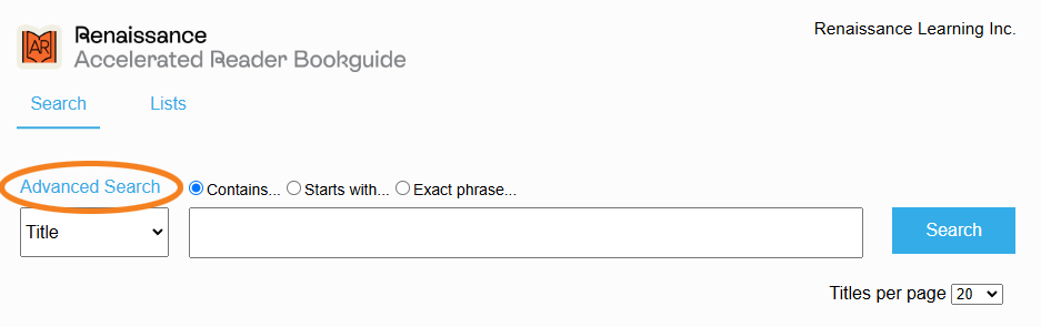 the Advanced Search link